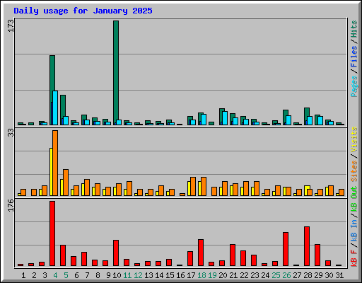 Daily usage for January 2025