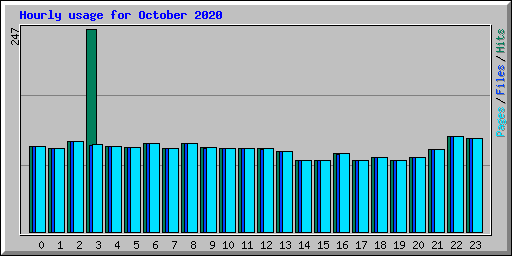 Hourly usage for October 2020