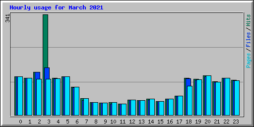 Hourly usage for March 2021