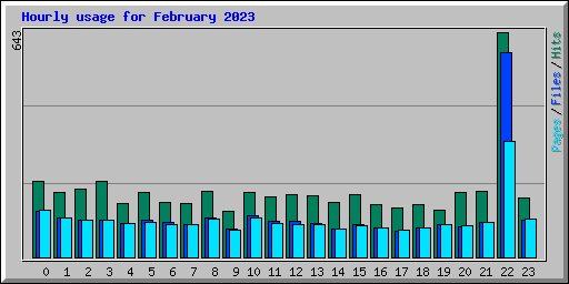 Hourly usage for February 2023