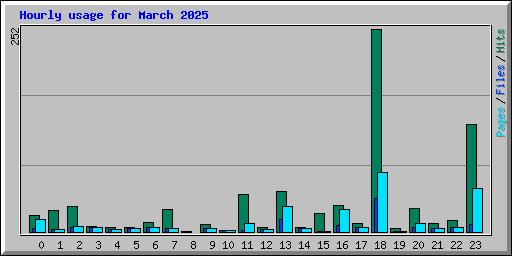 Hourly usage for March 2025
