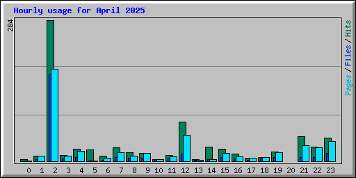 Hourly usage for April 2025