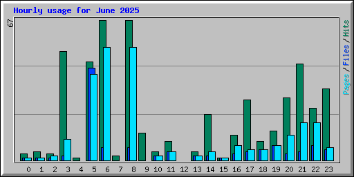 Hourly usage for June 2025
