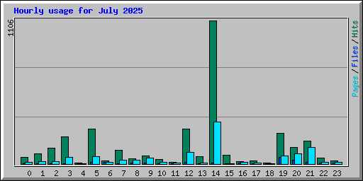 Hourly usage for July 2025