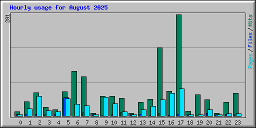 Hourly usage for August 2025
