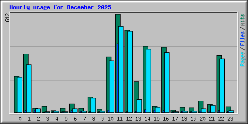 Hourly usage for December 2025