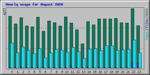Hourly usage for August 2026