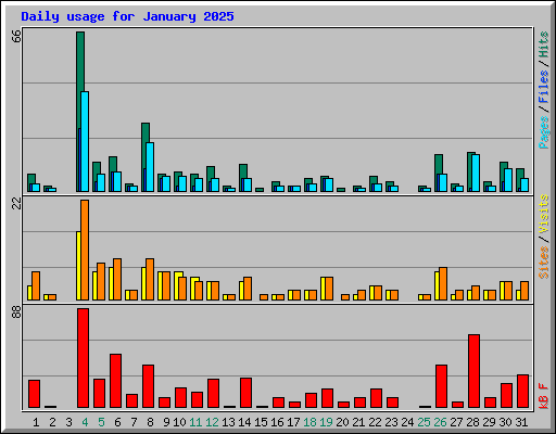 Daily usage for January 2025