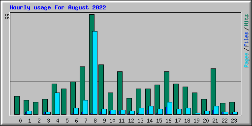 Hourly usage for August 2022
