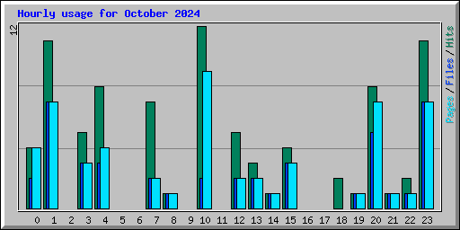 Hourly usage for October 2024
