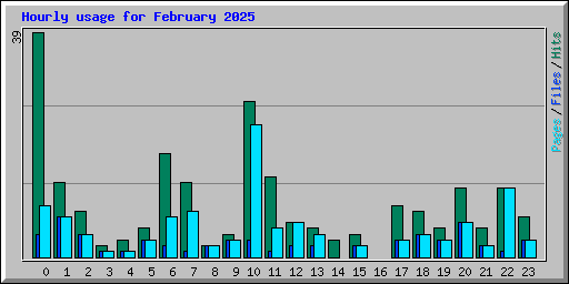 Hourly usage for February 2025