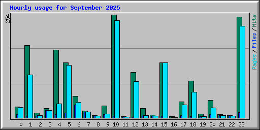 Hourly usage for September 2025