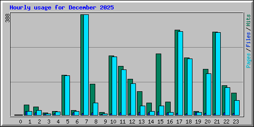 Hourly usage for December 2025