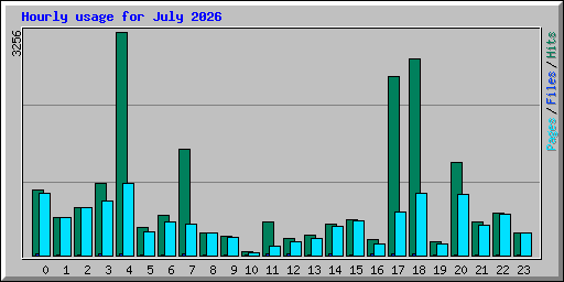 Hourly usage for July 2026
