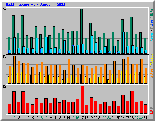 Daily usage for January 2022