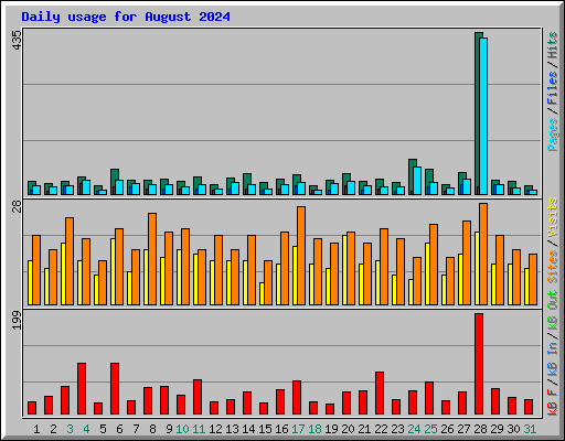 Daily usage for August 2024