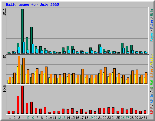 Daily usage for July 2025
