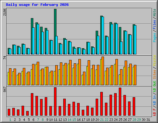Daily usage for February 2026