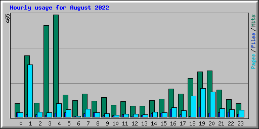 Hourly usage for August 2022