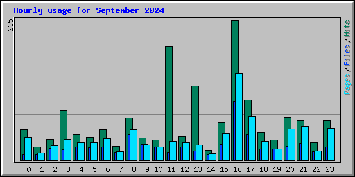 Hourly usage for September 2024