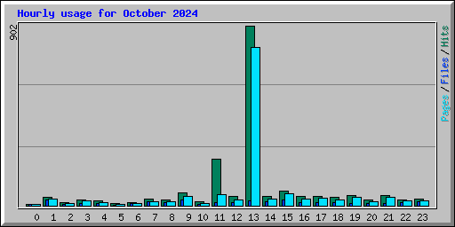 Hourly usage for October 2024
