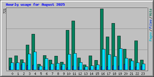 Hourly usage for August 2025