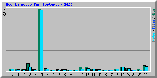 Hourly usage for September 2025