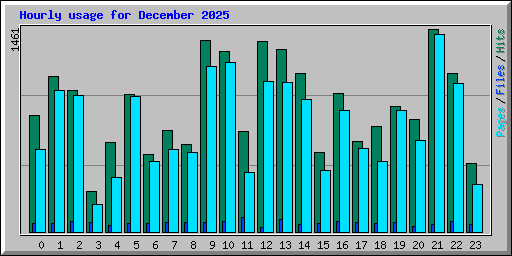 Hourly usage for December 2025
