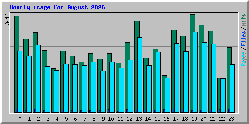 Hourly usage for August 2026
